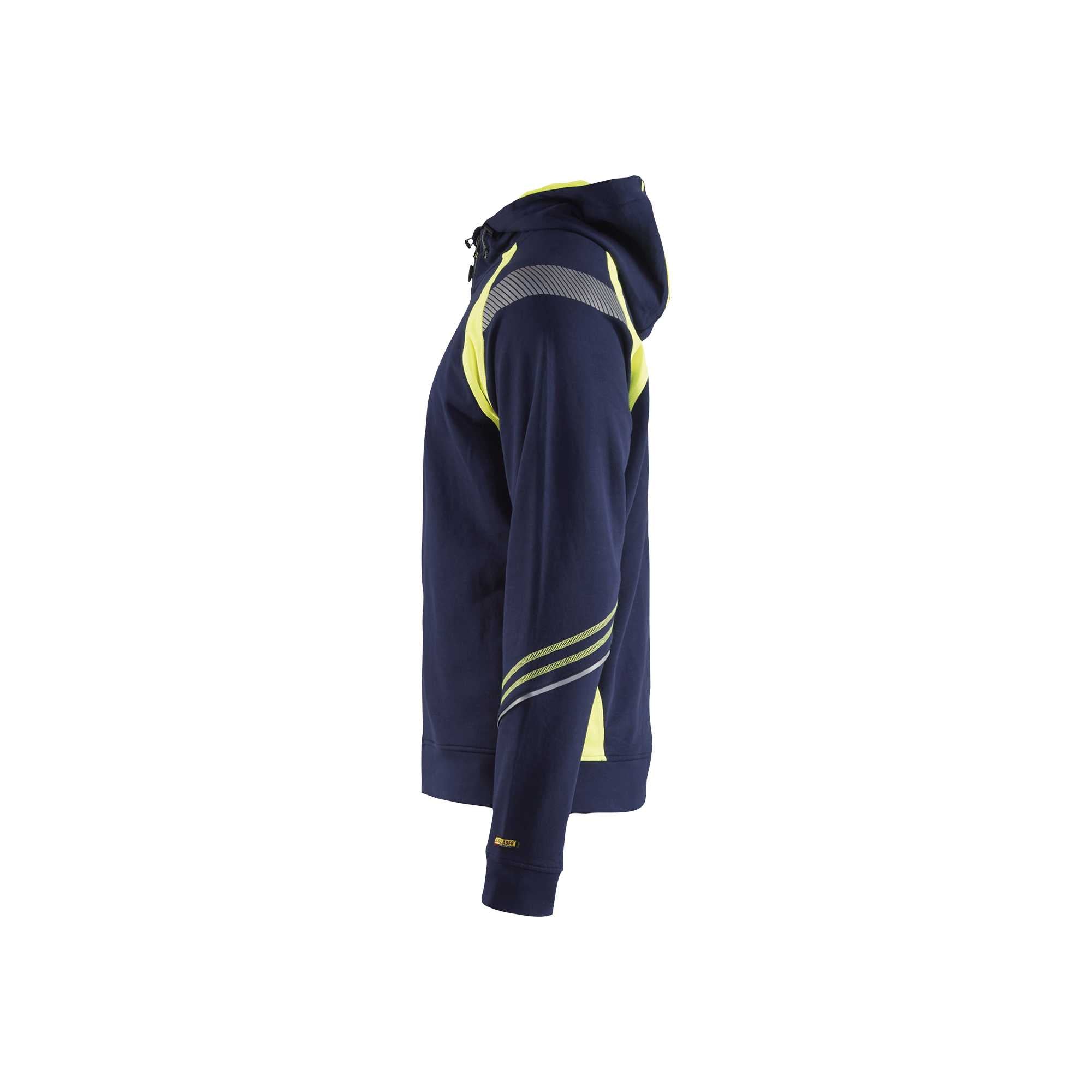 BLAKLADER 34331158 Hoodie with Full Zip Hi Vis Reflective Hoodie Work Sweatshirt MEN - 100% Cotton